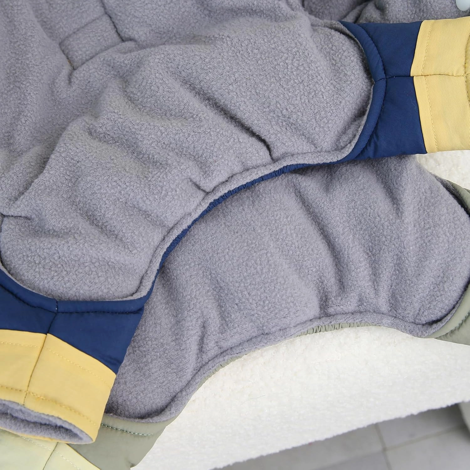 Dog Coat Windproof Jacket Cold Weather Coat 4 Legs Warm Dog Jumpsuit Winter Thick Coat Snow Proof Clothes Cotton Dog Coat for Small Dog Medium Dog Cat Grey L