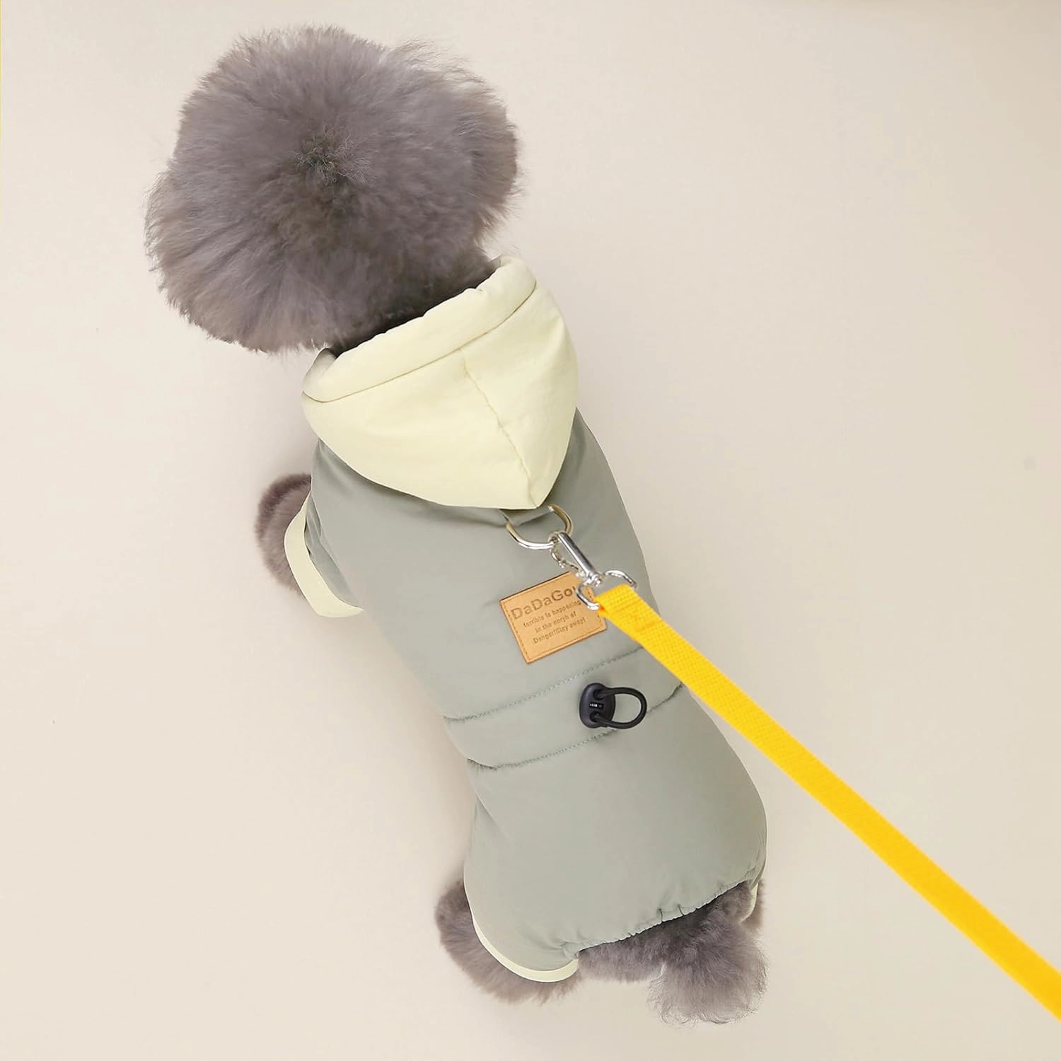 Dog Coat Windproof Jacket Cold Weather Coat 4 Legs Warm Dog Jumpsuit Winter Thick Coat Snow Proof Clothes Cotton Dog Coat for Small Dog Medium Dog Cat Grey L