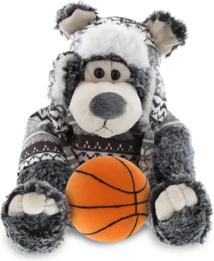 DolliBu Black Bear with Clothes Stuffed Animal with Basketball Plush - Huggable Bear, Adorable Playtime Plush Toy, Wildlife Gift, Personalized Plush Doll Animal Toy for Kids and Adults - 12.5 Inches