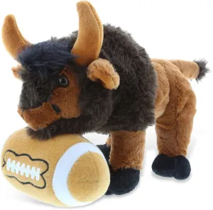 DolliBu Buffalo Stuffed Animal with Football Plush - Soft Plush Huggable Buffalo, Adorable Playtime Bison Plush Toy, Cute Wildlife Gift for Kids, Adults - 9.5 Inch