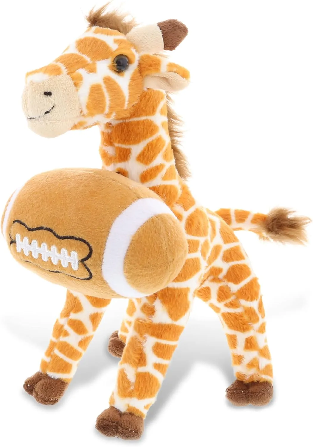 DolliBu Giraffe Stuffed Animal with Football Plush - Soft Plush Huggable Giraffe, Adorable Playtime Giraffe Plush Toy, Cute Wildlife Gift for Kids, Adults - 12.5 Inch