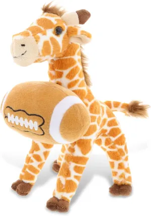 DolliBu Giraffe Stuffed Animal with Football Plush - Soft Plush Huggable Giraffe, Adorable Playtime Giraffe Plush Toy, Cute Wildlife Gift for Kids, Adults - 12.5 Inch
