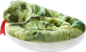 DolliBu Green Snake Giant Stuffed Animal 112 Inches Long, Cuddly & Soft Oversized Animal Plush Toy Pillow, Huggable Jumbo Plushie Toys for Kids & Adults