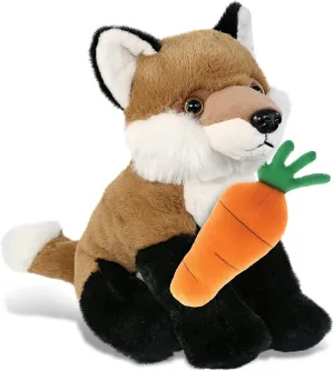 DolliBu Happy Easter Super Soft Plush Floppy Fox with Carrot - Cute Stuffed Animals with Carrot Plush Toy, Spring Easter Plush Animal Toy for Boys and Girls - 9 Inches