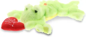 DolliBu I Love You Valentine Plush Green Gecko - Cute Soft Cuddly Stuffed Animal with Red Heart Gift for Valentines Day, Birthday Present, Anniversary, Romantic Date - 13.5 Inches