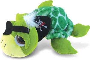 DolliBu Plush Pirate Sea Turtle Stuffed Animal - Soft Fur Huggable Green Sea Turtle Pirate, Adorable Plush Toy, Cute Sea Life Cuddle Gift, Super Soft Plush Doll Animal Toy for Kids & Adults - 9 Inch