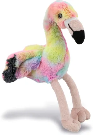DolliBu Rainbow Flamingo Stuffed Animal – Soft Huggable Flamingo Stuffed Toy, Adorable Playtime Wildlife Plush Toy, Cute Cuddle Gifts for Kids and Adults – 10.5 Inch