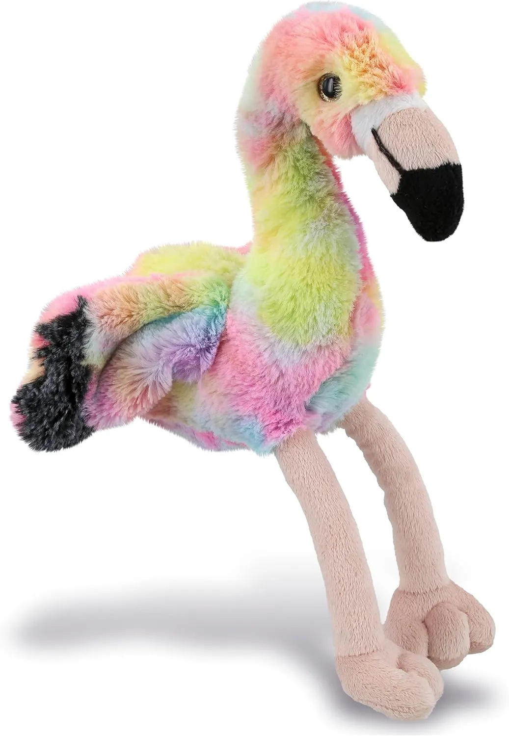 DolliBu Rainbow Flamingo Stuffed Animal – Soft Huggable Flamingo Stuffed Toy, Adorable Playtime Wildlife Plush Toy, Cute Cuddle Gifts for Kids and Adults – 10.5 Inch