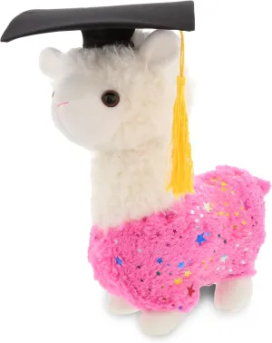 DolliBu Sparkle Llama Graduation Plush Toy - Super Soft Graduation Stuffed Animal Dress Up with Graduation Cap with Tassel - Reward Celebration Grad Gift - 11.5 Inches