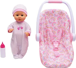 Dream Collection: 16" Baby Doll with Toy Carrier/Car Seat - Gi-Go Dolls, Kids Playset, Ages 3 , Multicolor (21131)