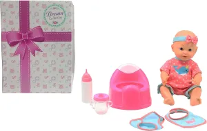 Dream Collection, Drink & Wet Baby Doll with Training Potty - Lifelike Baby Doll and Accessories for Realistic Pretend Play, Hard Body - 14”