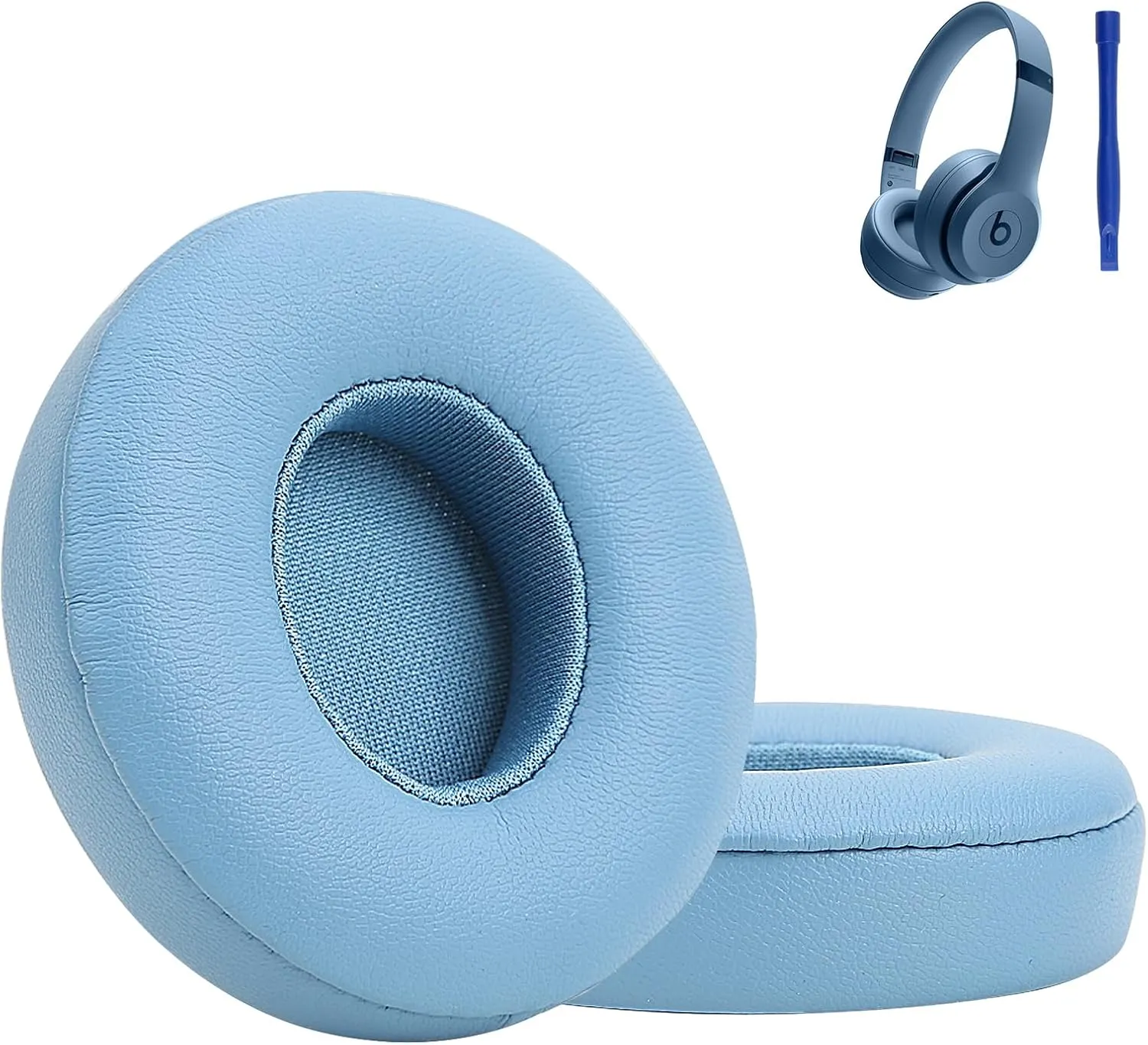 Ear Cushions Replacement Earpads for Beats Solo4, Headphone Accessories with Noise Isolation Memory Foam (Blue)