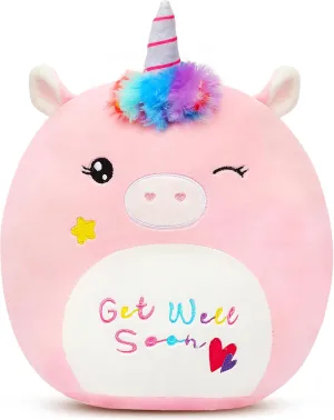 Easfan Get Well Soon Unicorn Plush Pillow Soft Plush Toy Get Well Soon Gifts for Kids Patient Feel Better for Women Throw Pillow Sofa Cushion Home Decoration