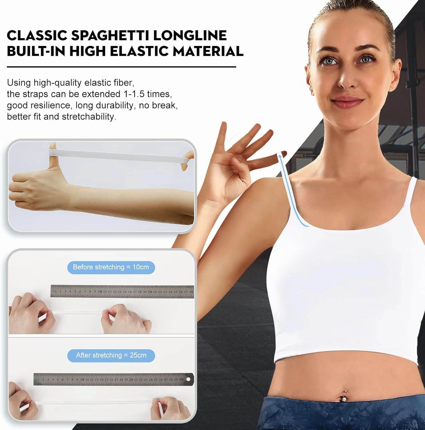 ECOPARTY Sports Bras for Women Quick-Dry Padded Wirefree Workout Crop Cute Tank Tops Camisole Yoga Fitness Running Gym