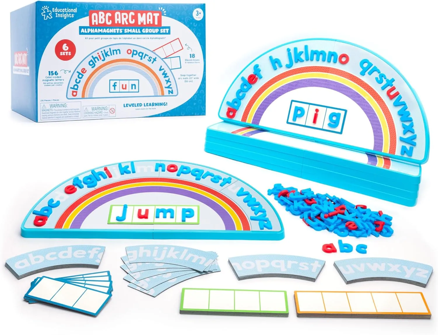 Educational Insights ABC Arc Mat AlphaMagnets® Small Group Set - Alphabet Puzzles for Kids, Letter Learning Kit, Preschool Classroom Must Haves, Magnetic Blocks, Fine Motor Toys for Toddlers Ages 3-5