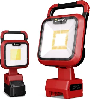 EEFOW Work Light for Milwaukee m18: 9500LM Cordless Led Lights for 18v Battery, 90W Portable 140° Rotate Flood Flashlight with USB & Type C Charge Smart Protect Battery for Indoor Outdoor Lighting