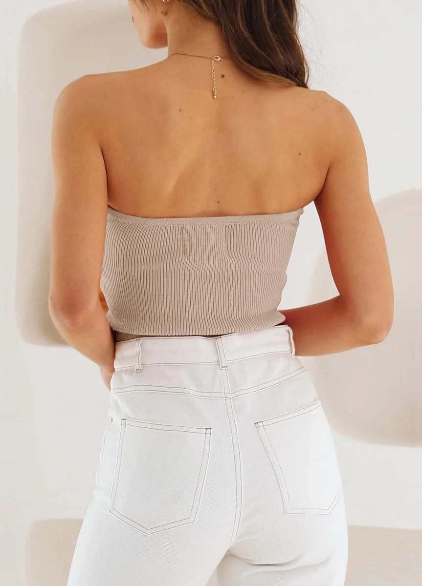EFAN Womens Tube Tops Summer Outfits 2025 Casual Beach Vacation Clothes Sweaters Strapless Sleeveless Tank Tops