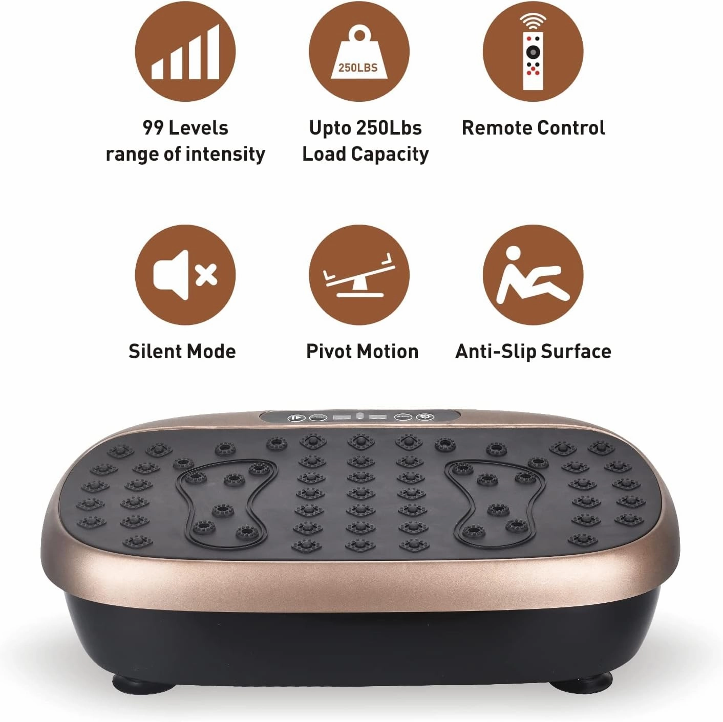EILISON Atom Vibration Plate Exercise Machine - Full Body Vibration Plate for Lympathic Drainage with Acupressure - Home Fitness with Loop Bands for Weight Loss, 300lbs Capacity