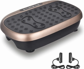 EILISON Atom Vibration Plate Exercise Machine - Full Body Vibration Plate for Lympathic Drainage with Acupressure - Home Fitness with Loop Bands for Weight Loss, 300lbs Capacity