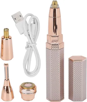 Electric Razors for Women, 4-in-1 Electric Eyebrow Trimmer for Women Beard and Lip Hair Shaver Nose and Armpit Hair Remover for Personal Home Use and Travel Essentials