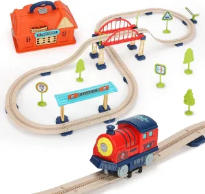 Electric Train Set for Toddlers 2-4, Kids Train Set with Sound, Christmas Loop Train Tracks Toy, Great Gift for Boys and Girls 3 4 5 6 7 Year Old