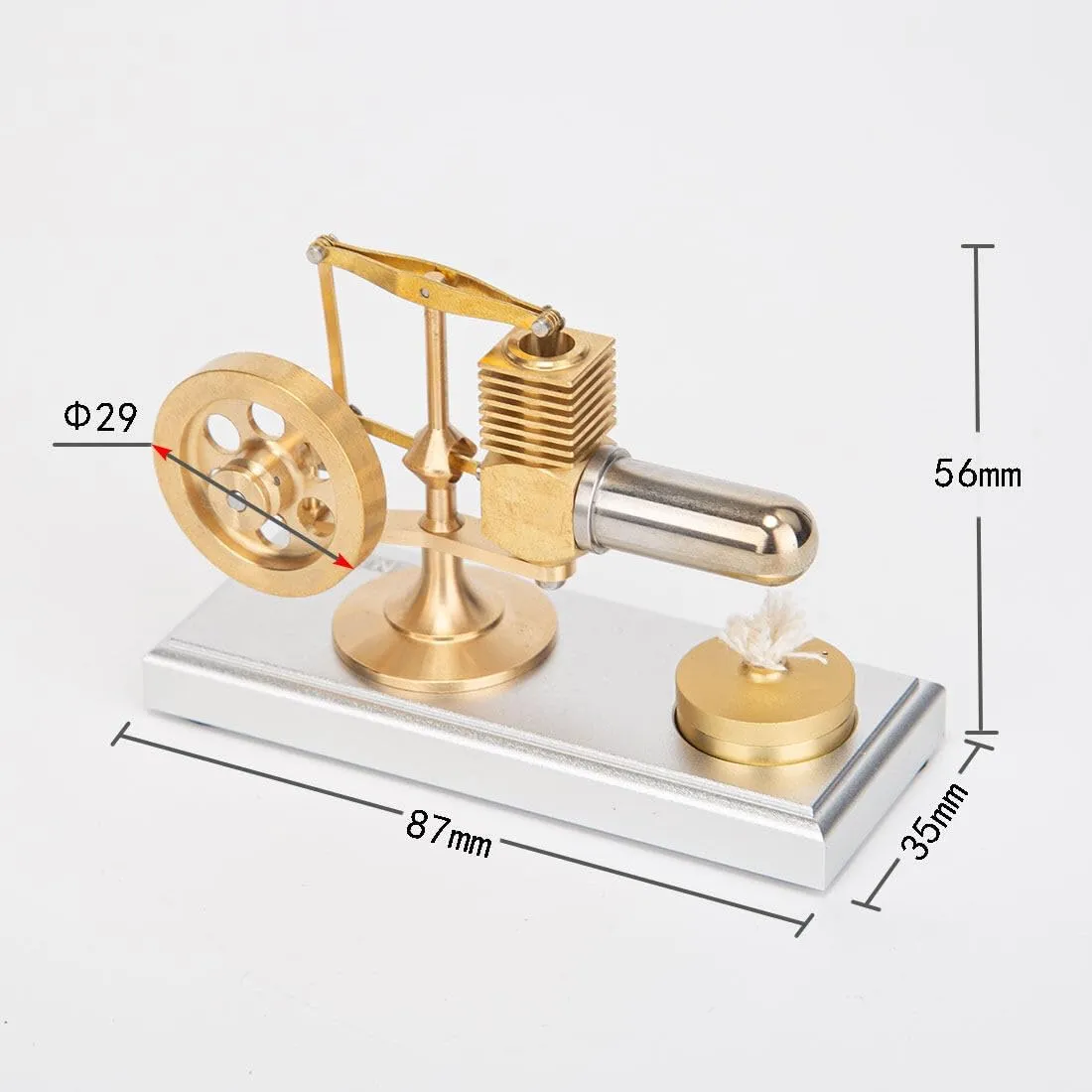 ENJOMOR Hog Stirling Engine Mini Balance Beam Hot Air Stirling Engine External Combustion Engine Model STEM Education Toy (RTR Version)