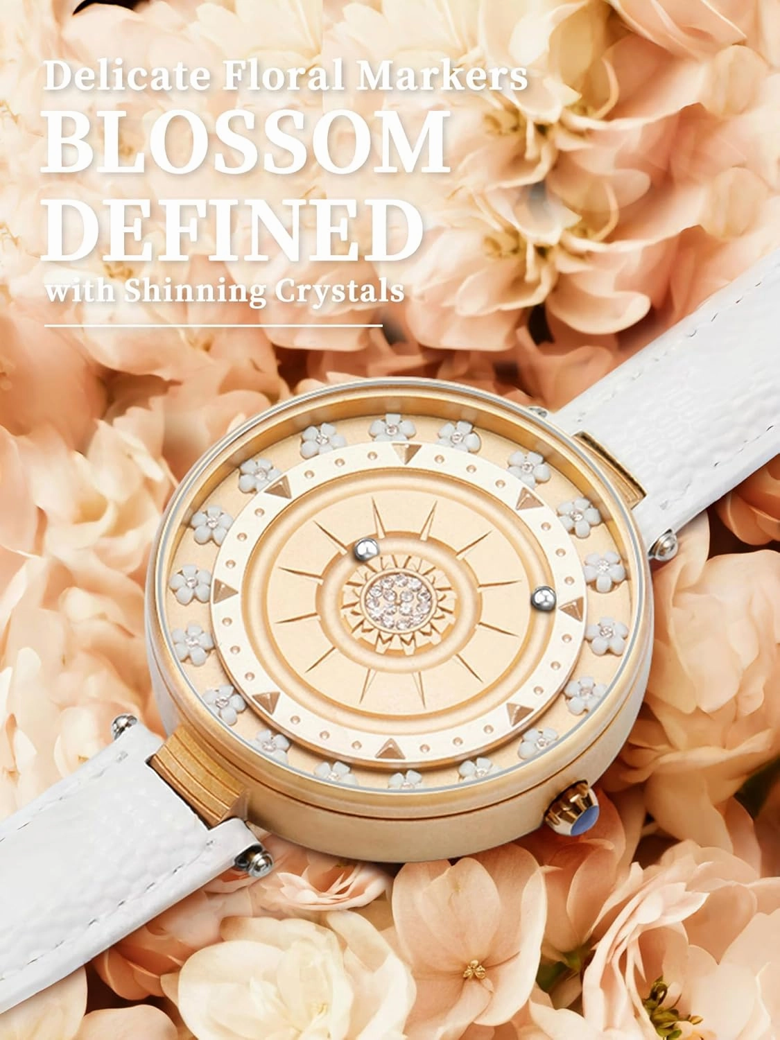 EUTOUR Magnetic Watches for Women 40MM Diamond Quartz Watch with Japanese Movement 3ATM and 14MM Leather Band Gift Idea for Women Unique Wrist Analog Magnet Watch for Ladies