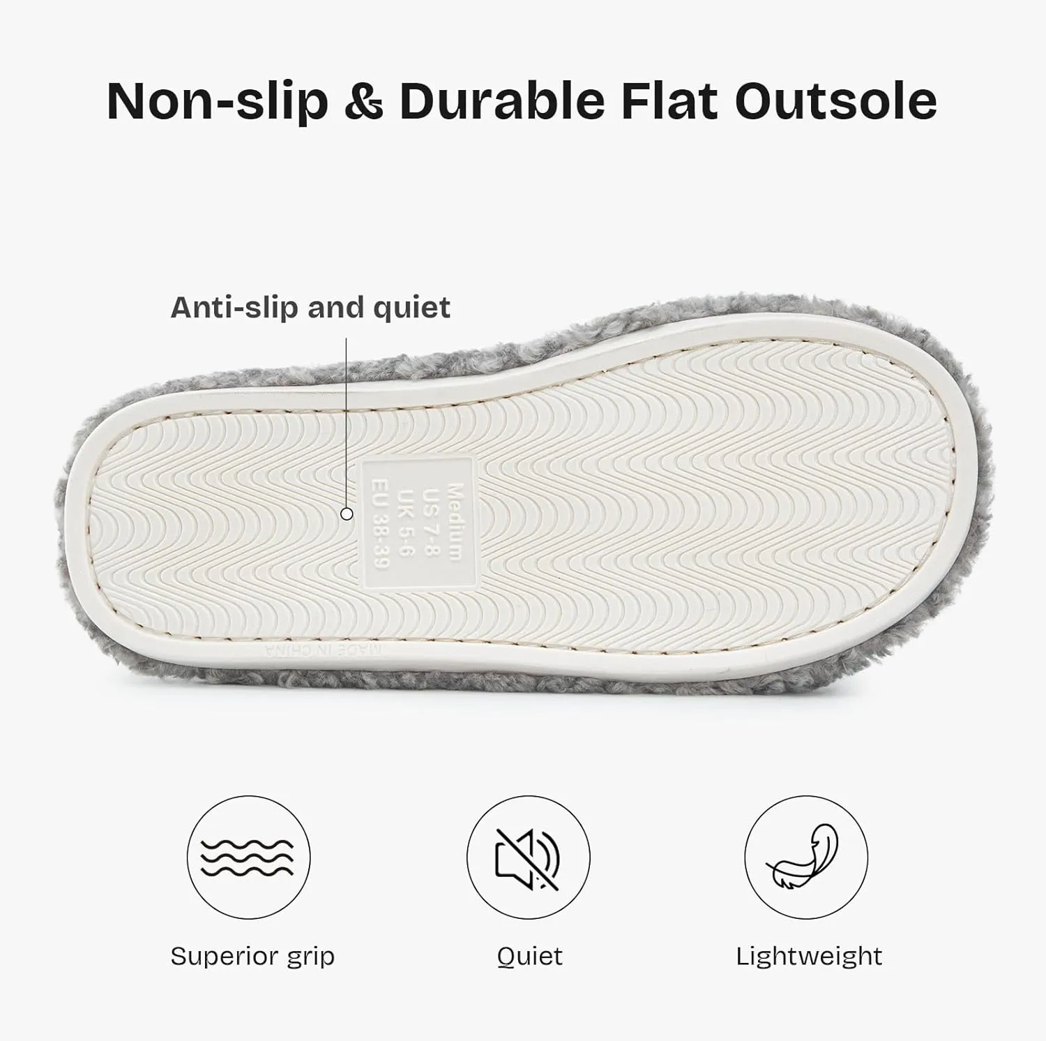EverFoams Women's Fuzzy Open Toe Slippers Comfy Soft Memory Foam Indoor House Shoes