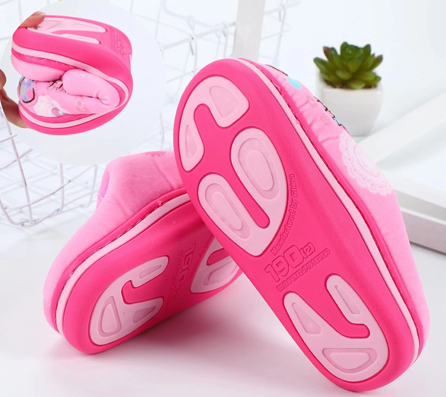 Everyday Delights Hello Kitty Kimono Plush Slippers for Girls Kids Children