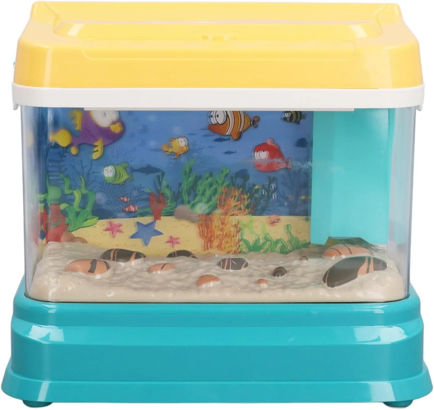 Fake Fish, Plastic Artificial Aquarium Electric Music and Lighting Magnetic Artificial Tropical Fish Decorative with Fishing Rod Feeding Bottle Fish for Children Toys