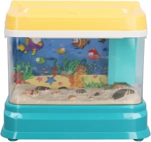 Fake Fish, Plastic Artificial Aquarium Electric Music and Lighting Magnetic Artificial Tropical Fish Decorative with Fishing Rod Feeding Bottle Fish for Children Toys