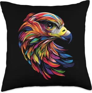 Falcon Kestrel Falcons Hunting Peregrine Birds Falconry Throw Pillow