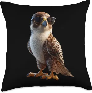 Falcon Kestrel Falcons Hunting Peregrine Birds Falconry Throw Pillow