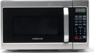 Farberware Countertop Microwave 700 Watts, 0.7 Cu. Ft. - Microwave Oven With LED Lighting and Child Lock - Perfect for Apartments and Dorms - Easy Clean Stainless Steel