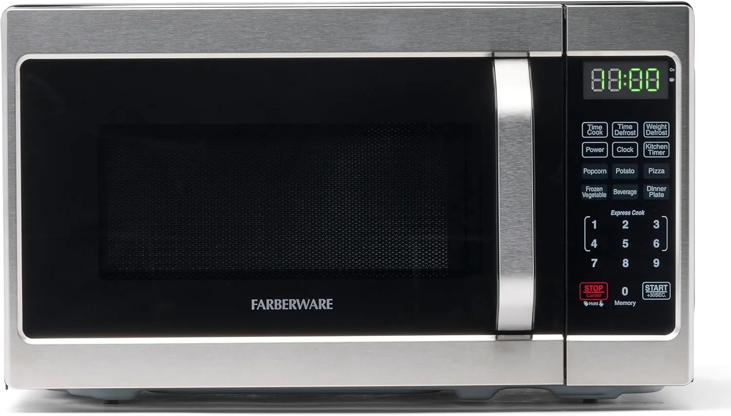 Farberware Countertop Microwave 700 Watts, 0.7 Cu. Ft. - Microwave Oven With LED Lighting and Child Lock - Perfect for Apartments and Dorms - Easy Clean Stainless Steel