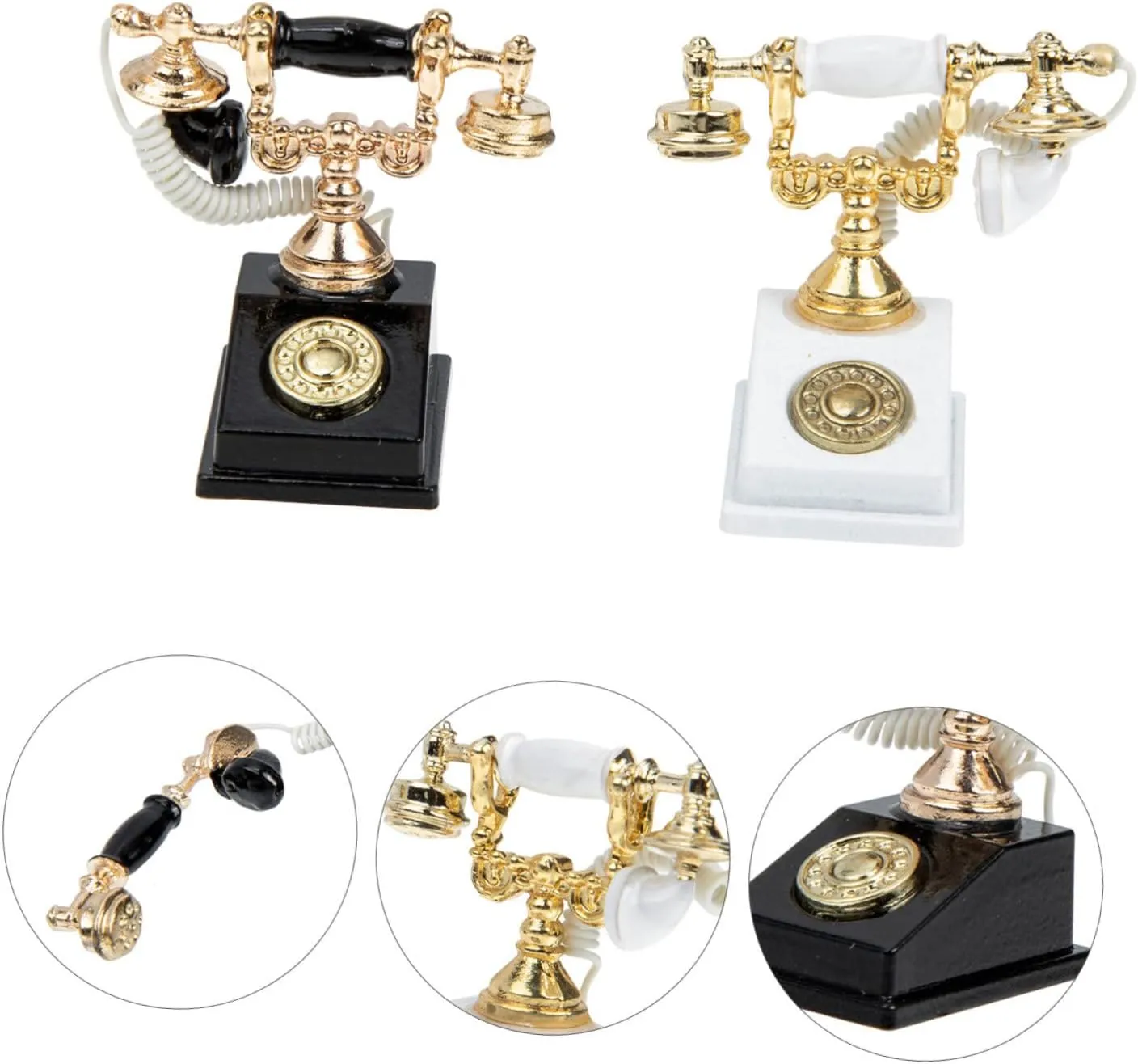 FAVOMOTO 8pcs Miniature Telephone Model Retro Dollhouse Furniture Accessories Old Fashioned Wall Phone for Landline Decoration Tiny Phone for Home Decor Boys and Girls Friendly Creative