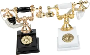 FAVOMOTO 8pcs Miniature Telephone Model Retro Dollhouse Furniture Accessories Old Fashioned Wall Phone for Landline Decoration Tiny Phone for Home Decor Boys and Girls Friendly Creative