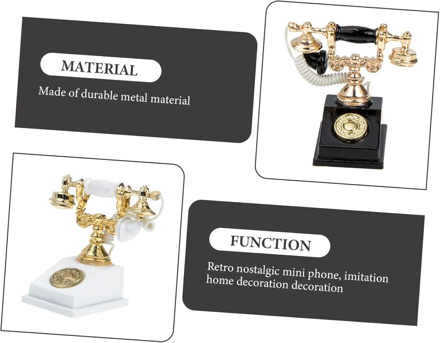 FAVOMOTO 8pcs Miniature Telephone Model Retro Dollhouse Furniture Accessories Old Fashioned Wall Phone for Landline Decoration Tiny Phone for Home Decor Boys and Girls Friendly Creative