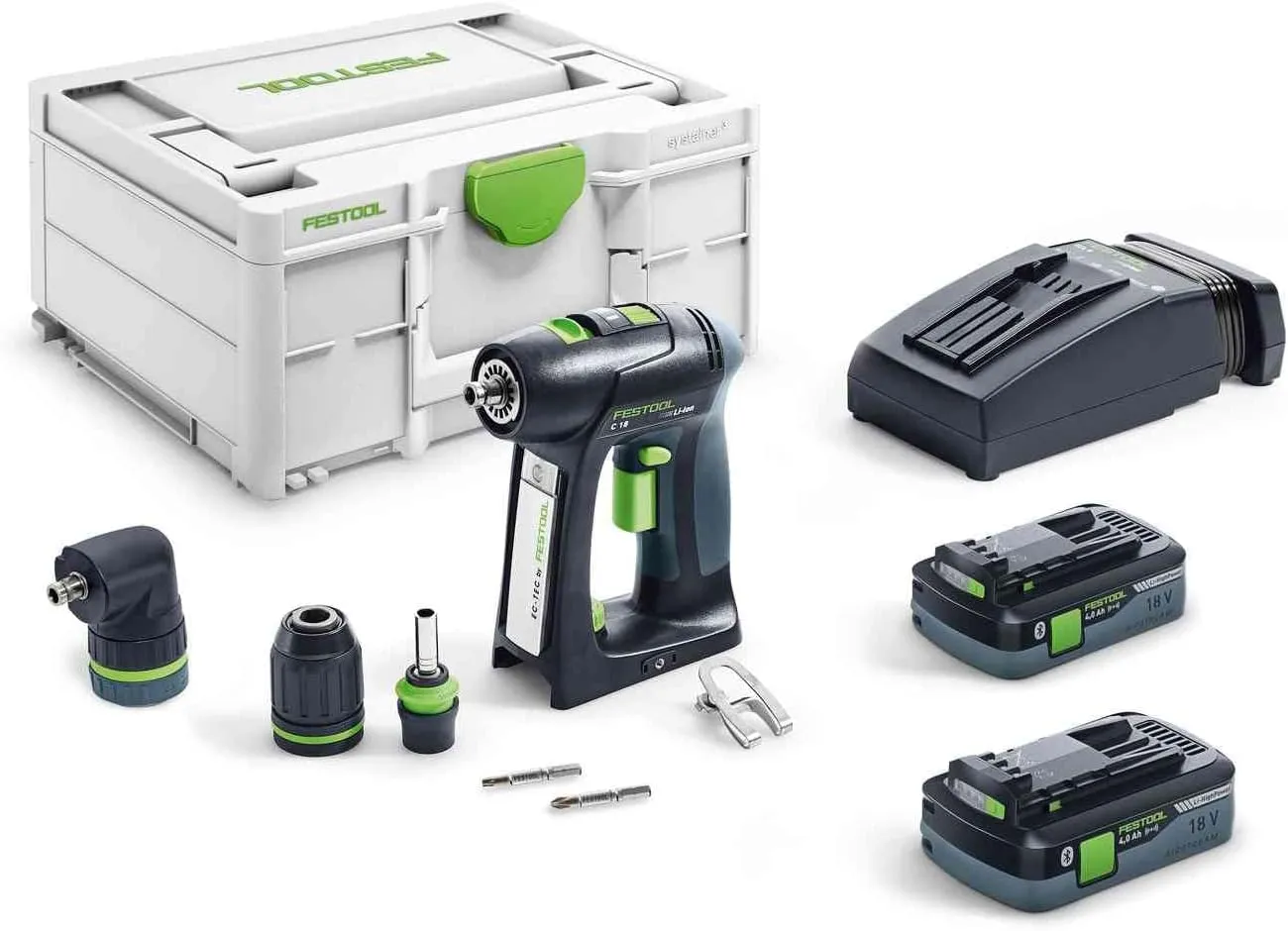 Festool 577619 Cordless Drill C 18 HPC 18V 4.0 Ah I-Set