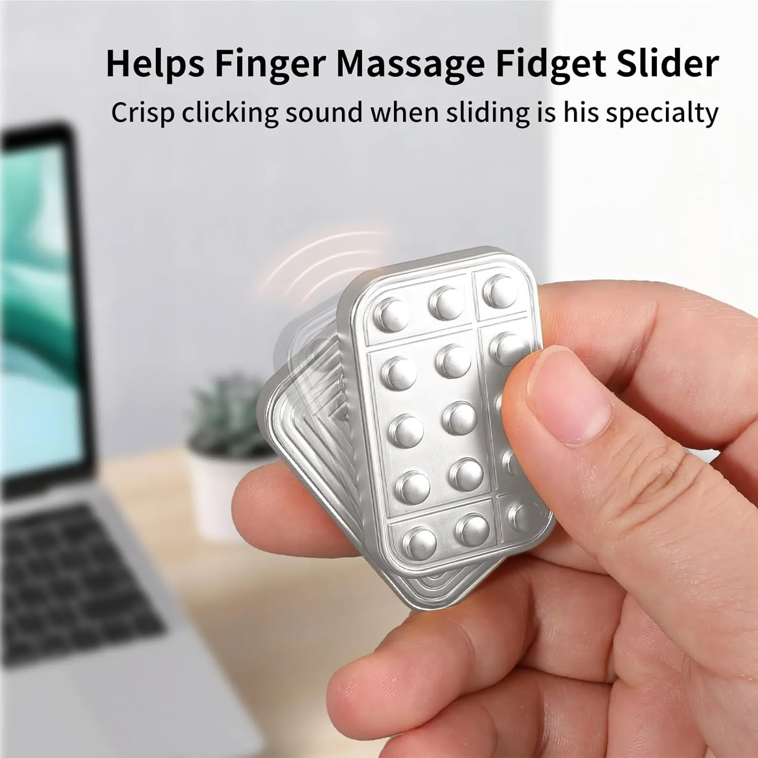 Fidget Toys Adults Metal Magnetic Fidget Slider Magnet Finger Haptic EDC Helps for Adults Office Desk Finger Massage Relief Anxiety and Stress (Silver)
