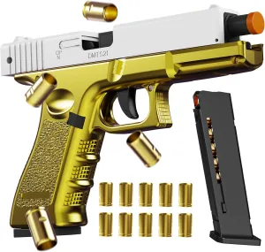 Fidget Toys, Non-Firing Toy Pistol Can be Loaded But Can't be Fired, Toys for Kids, Birthday Halloween Chirstmas Gift for Boys Kids Adults (Golden)