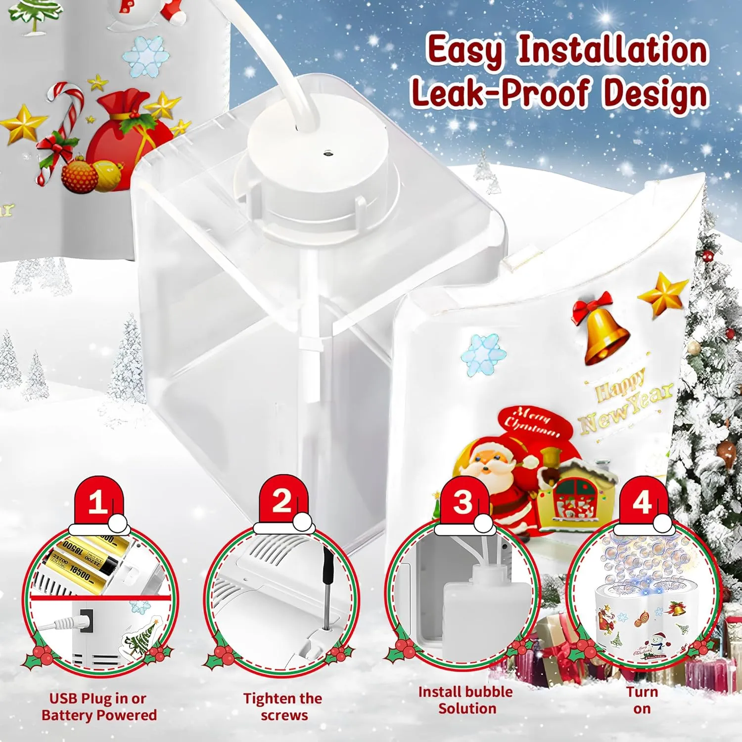 Fireworks Bubble Machine Toy for Kids, Automatic Bubble Machine with Lights and Music, Electric Bubble Machine Making Toys for Decoration, Outdoor Fun Christmas & Birthday Gift for Boys and Girls