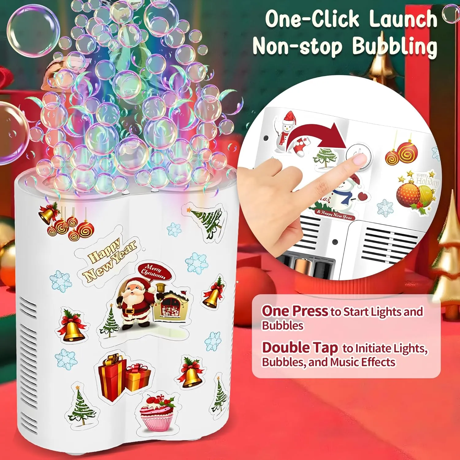 Fireworks Bubble Machine Toy for Kids, Automatic Bubble Machine with Lights and Music, Electric Bubble Machine Making Toys for Decoration, Outdoor Fun Christmas & Birthday Gift for Boys and Girls