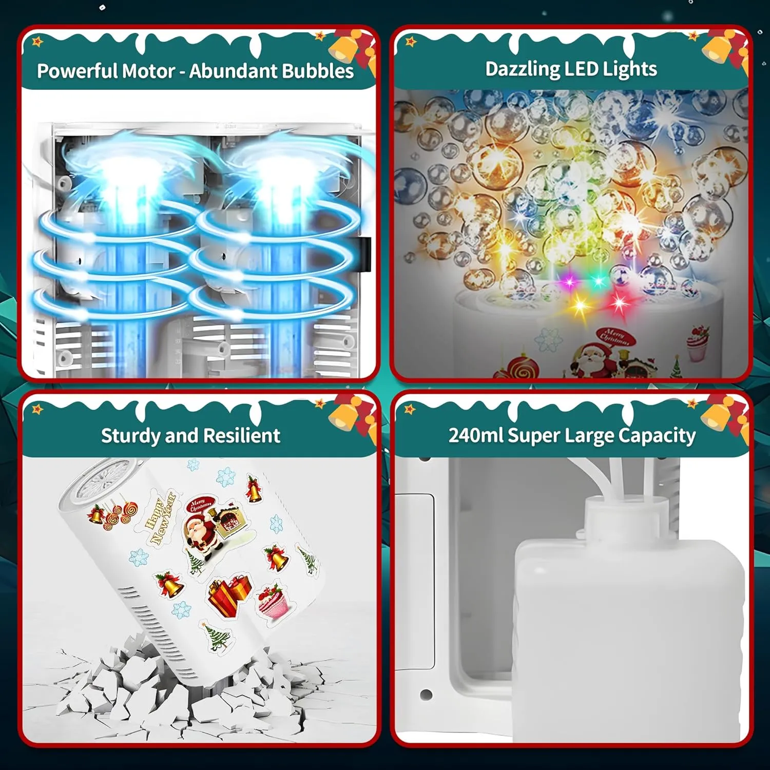 Fireworks Bubble Machine Toy for Kids, Automatic Bubble Machine with Lights and Music, Electric Bubble Machine Making Toys for Decoration, Outdoor Fun Christmas & Birthday Gift for Boys and Girls