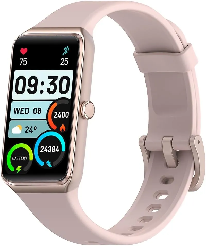 Fitness Tracker 1.47’’ Full Touchscreen Activity Tracker with Heart Rate Blood Oxygen Blood Pressure Sleep Monitor Step Calorie Counter Pedometer Smartwatches for Android and iOS Women Men (pink)