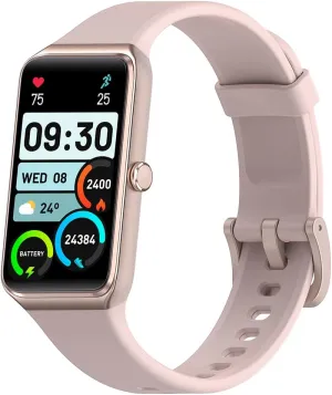 Fitness Tracker 1.47’’ Full Touchscreen Activity Tracker with Heart Rate Blood Oxygen Blood Pressure Sleep Monitor Step Calorie Counter Pedometer Smartwatches for Android and iOS Women Men (pink)