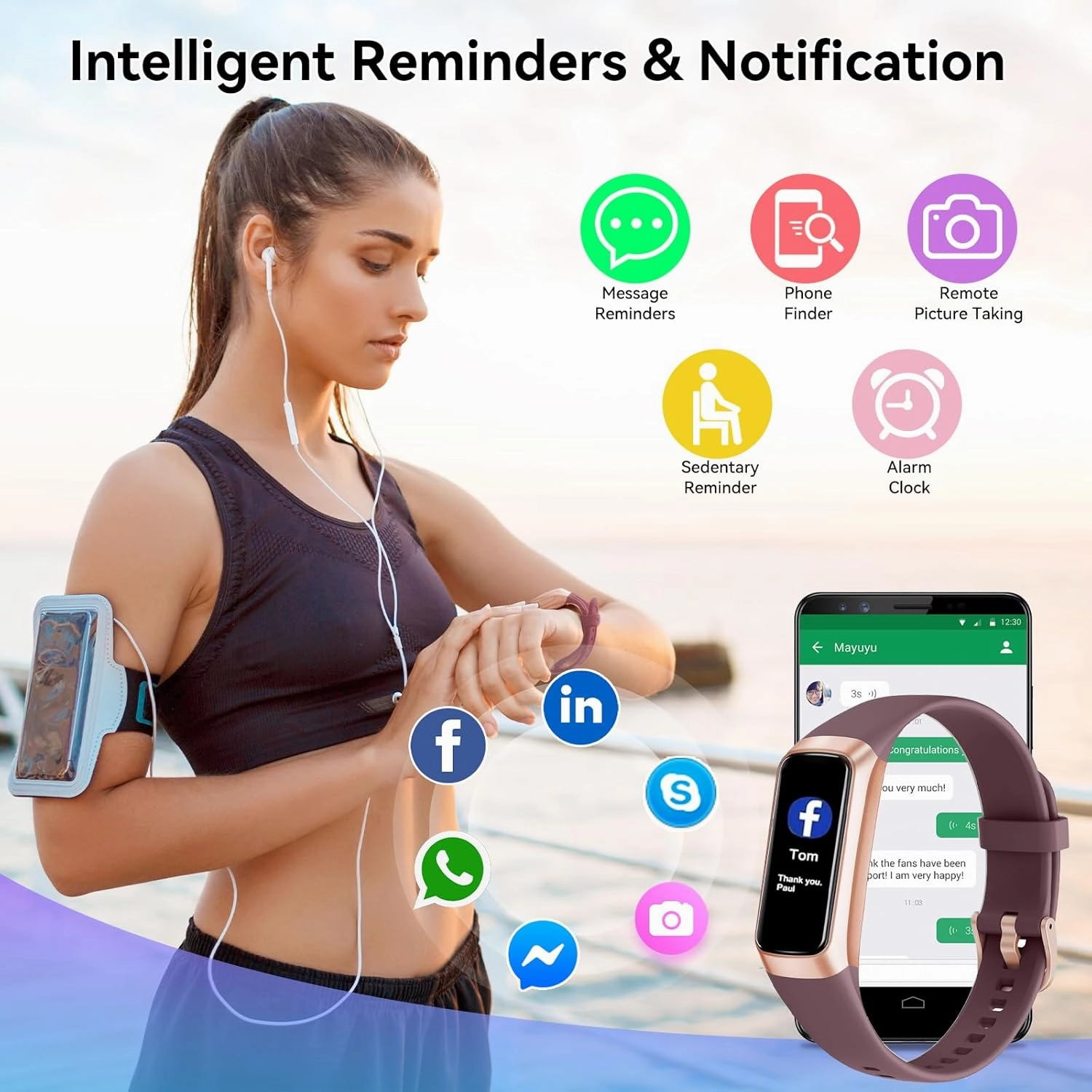 Fitness Tracker with 24/7 Heart Rate, Blood Oxygen Blood Pressure Sleep Monitor, Activity Trackers 5 ATM Waterproof,Step Calorie Counter Pedometer Health Smart Watch for Women Men