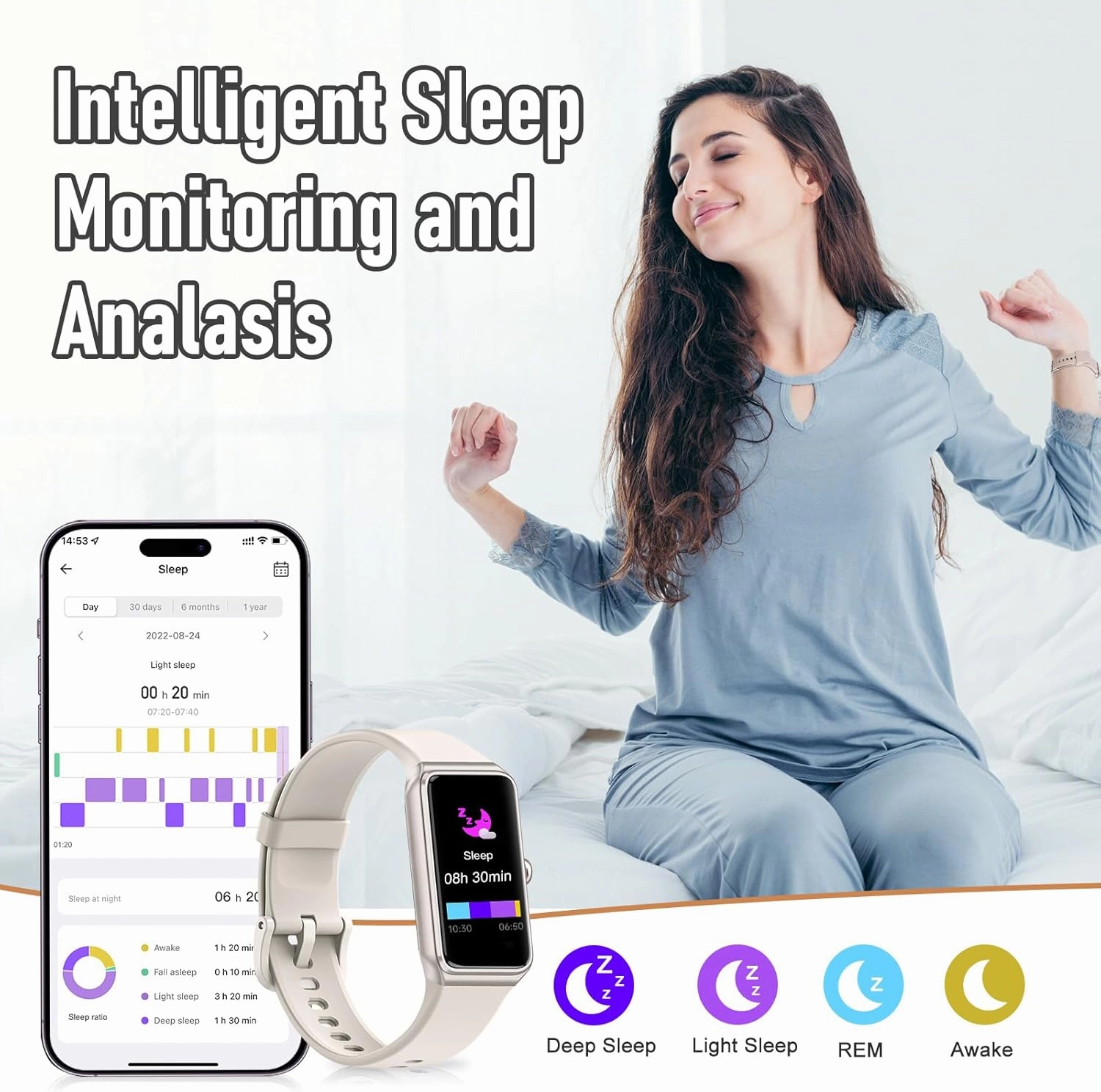 Fitness Tracker with 24/7 Heart Rate,Blood Pressure Sleep Tracking,104 Sports Modes Calories Smart Watch,IP68 Waterproof Step Counter Activity Trackers Pedometer for Android&iPhone Women Men