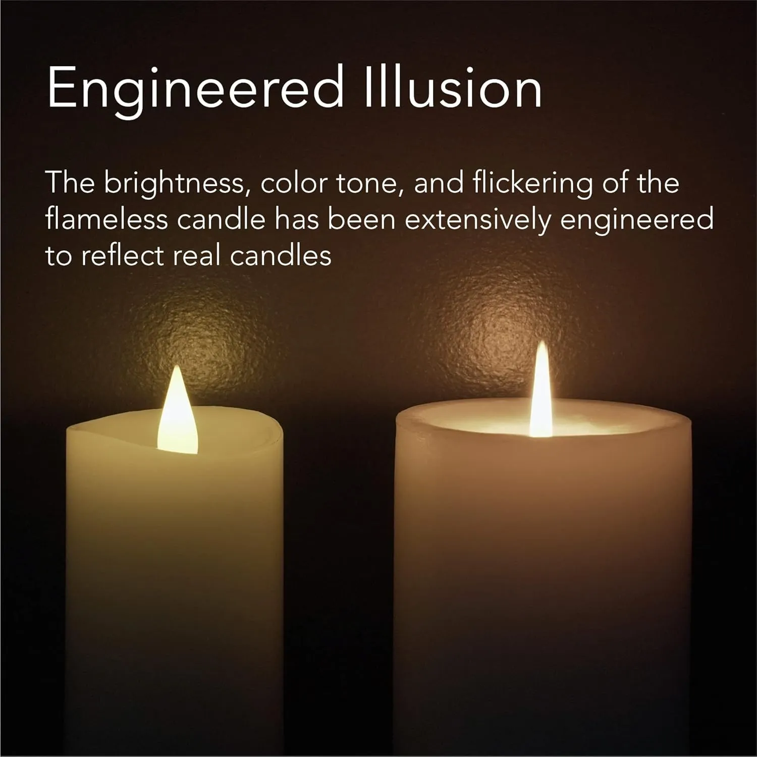 Flameless Candle Set- 2.25"x 4.2"White Set of 2 - Flickering Moving Flame Pillar Candle, Includes Remote Control - Real Wax - 2 x AA Battery Operated - Not Included