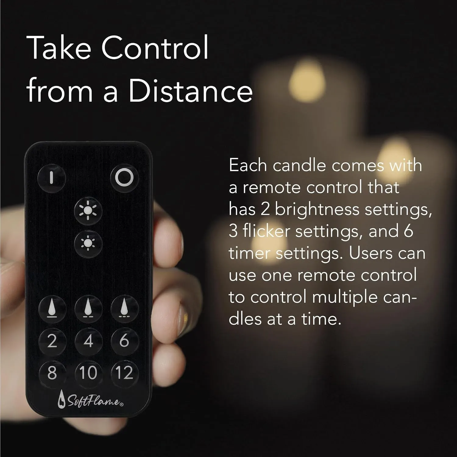 Flameless Candle Set- 2.25"x 4.2"White Set of 2 - Flickering Moving Flame Pillar Candle, Includes Remote Control - Real Wax - 2 x AA Battery Operated - Not Included